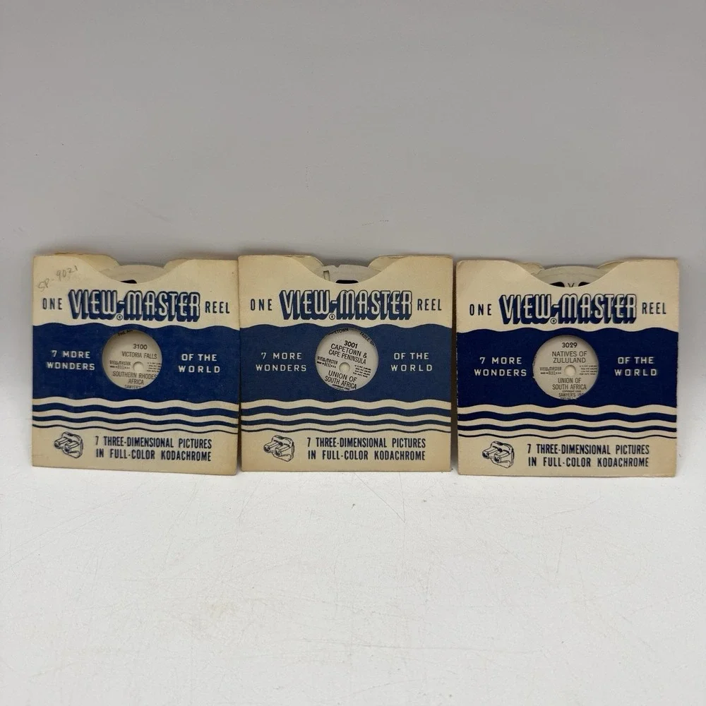 VTG Sawyer's View-Master Reel South Africa Zulu Victoria Falls Lot (3) 40's 50's